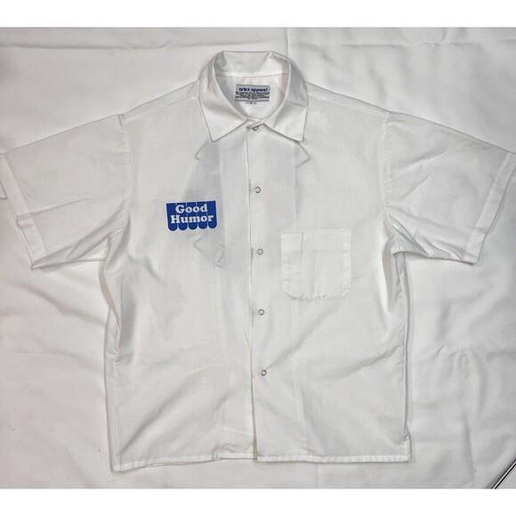 RARE VTG Grateful Dead X Good Humor Ice Cream Kid Graphic White Button up Sz L - Picture 2 of 11